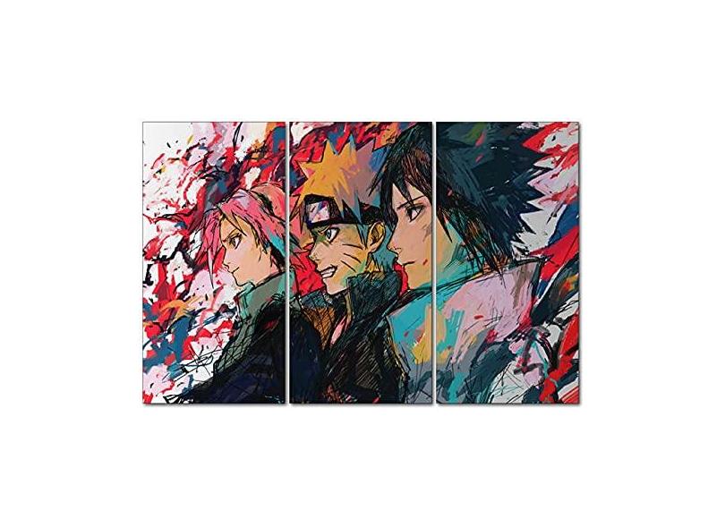 Quadro decorativo Desenho Naruto e Sasuke Anime Arte para sala quarto em  Promoção na Americanas