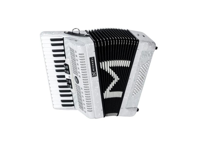 Acordeon Michael 60 Baixos ACM6005 PWH Branco Pérola