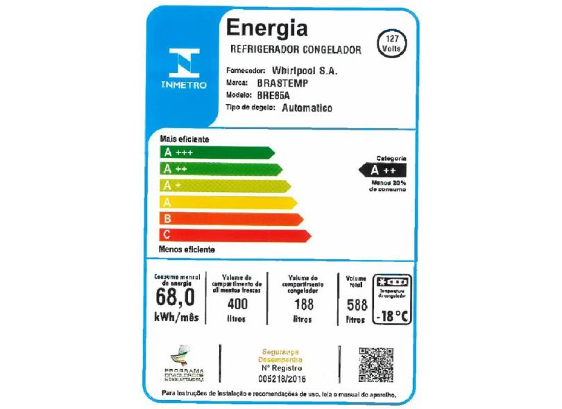 Geladeira Brastemp BRE85AK Frost Free Inverse 588 Litros cor Inox com o ...