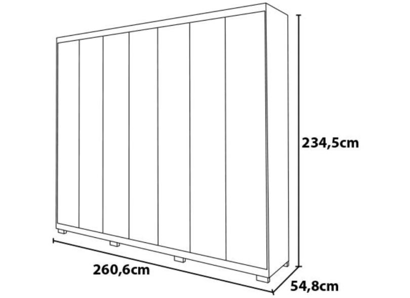 Guarda-Roupa Casal 7 portas 6 Gavetas Havana UP com Pés Bartira