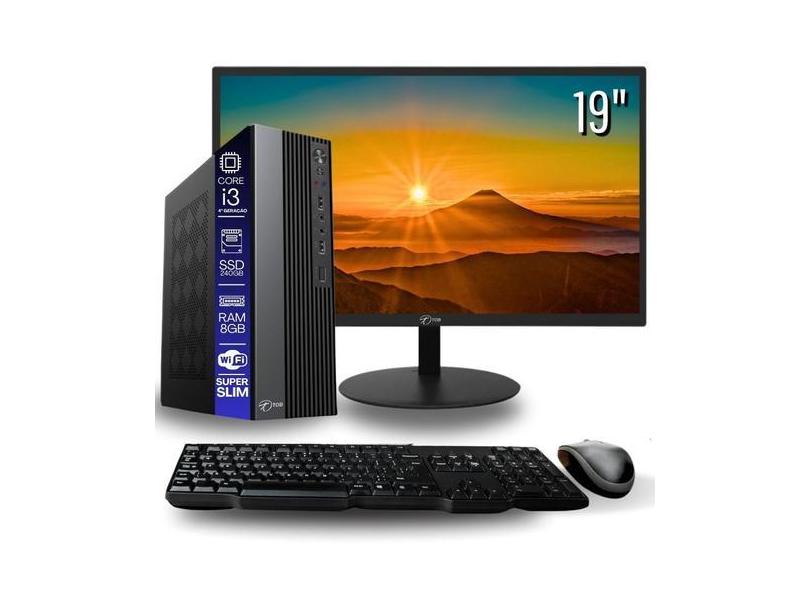 Computador TOB Slim Completo Compacto 4ª Geração Intel Core i3 SSD 240