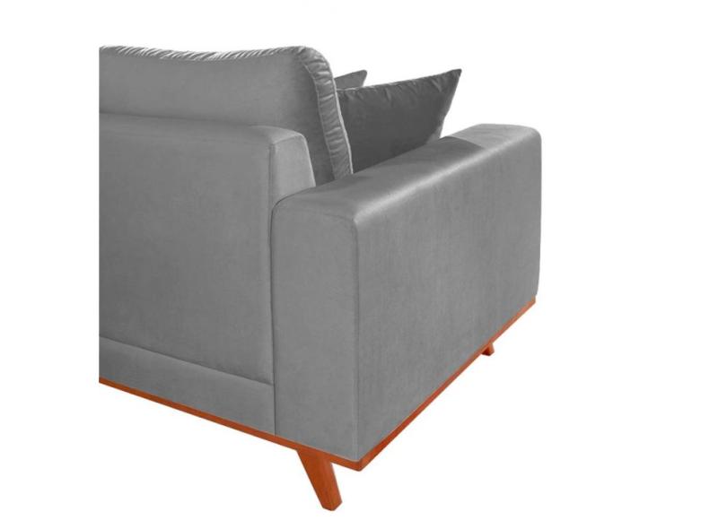 Sofá Chaise 3 lugares Veludo Lombok Mobly