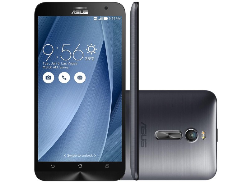 Smartphone Asus Zenfone 2 64GB 2 Chips Android 5.0 (Lollipop) 3G 4G Wi-Fi
