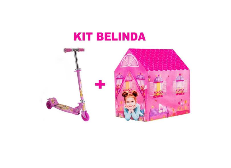 Patinete Rosa Reforçado 3 Rodas Alta Qualidade e Presente dm