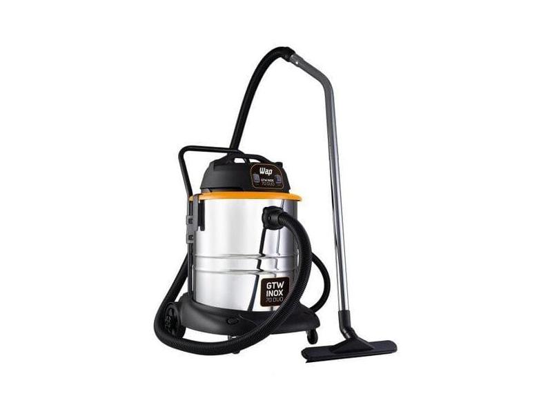 Aspirador De Pó E Água Wap Gtw Inox 70 Duo Uso Profissional 2800W 70 Litros Com Trava De Cabeçote Prata