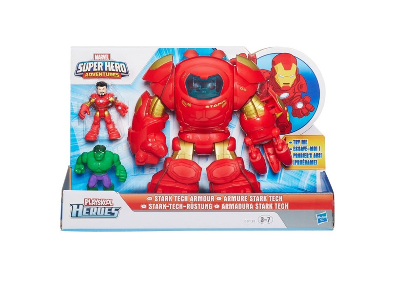 Boneco Marvel Playskool Heroes Armadura Tecnológica Stark - Hasbro