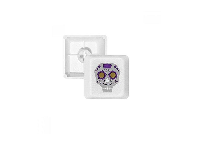 Teclado mecânico com ilustração de caveira olhos roxos formato de flor teclado mecânico PBT kit de atualização para jogos