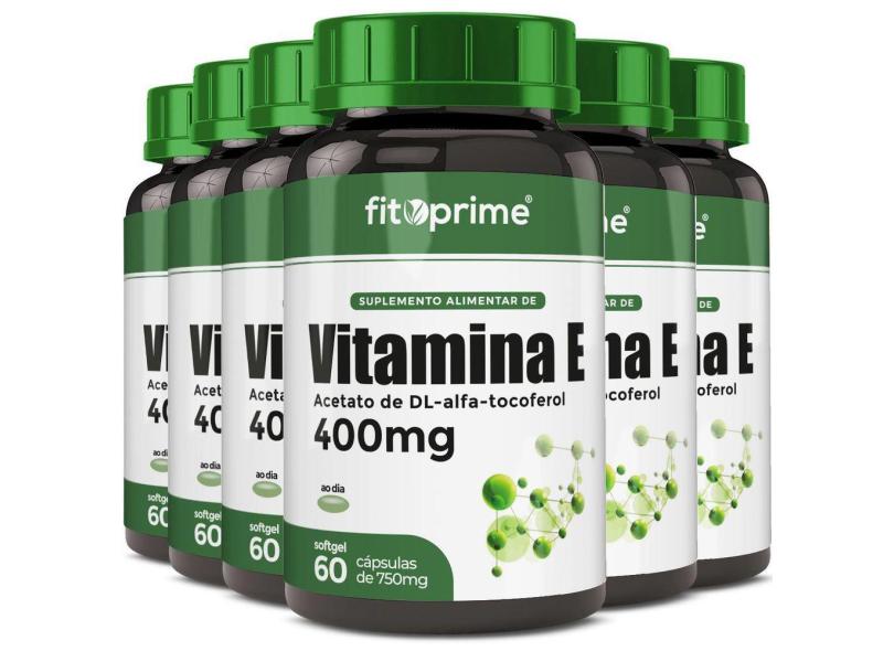Kit 6 Vitamina E 400Mg 400Ui Por Cápsula Com 60 Cápsulas