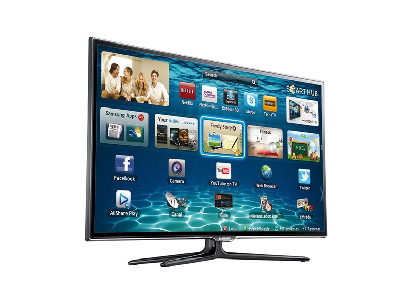 TV LED 46" Smart TV Samsung 3D Full HD 3 HDMI Conversor Digital Integrado UN46ES6500