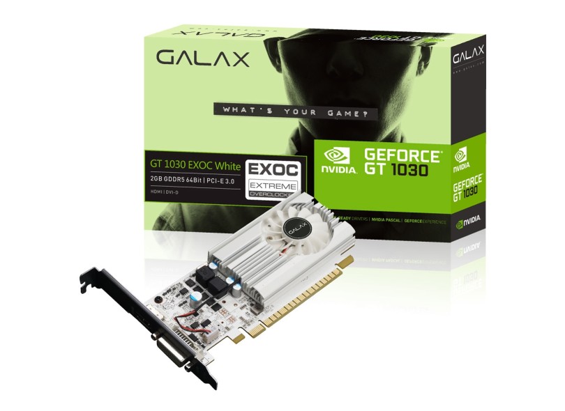 Placa de Video NVIDIA GeForce GT 1030 2 GB GDDR5 64 Bits Galax 30NPH4HVQ5EW