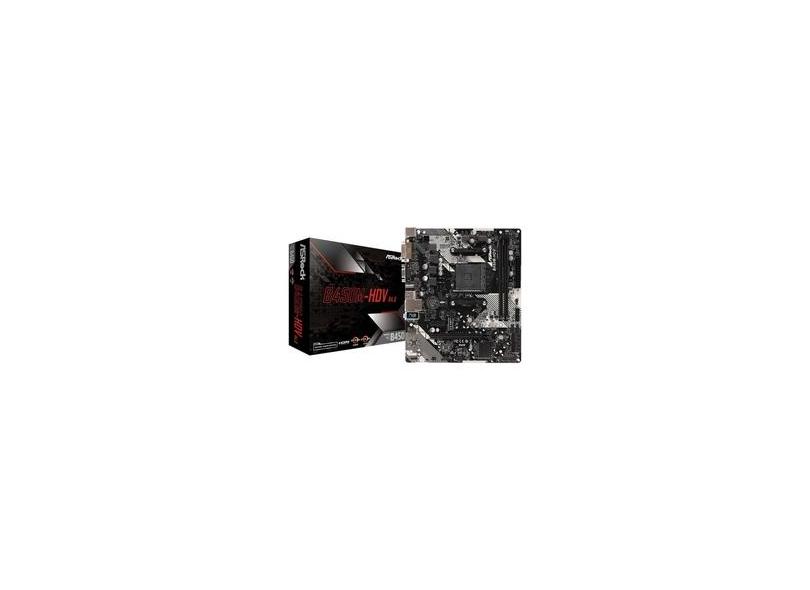 Placa m e asrock b450m hdv r4 0 am4 ddr4 90 mxb9n0 a0uayz amd micro atx