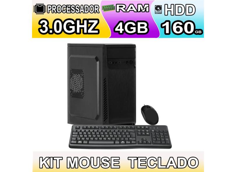 Cpu Computador Completo Pronta para Uso DUal Core 3.0ghz 4gb HD 160 Wi-fi - kit multimídia