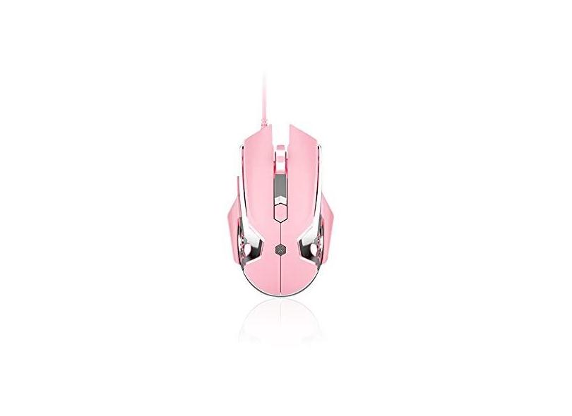 Mouse para jogos firstblood only game AJ120 com fio LED retroiluminado rosa