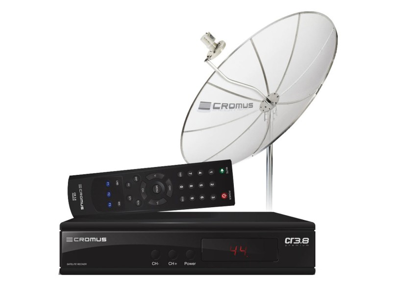 Antena de TV Parabólica com Receptor Cromus CR15M
