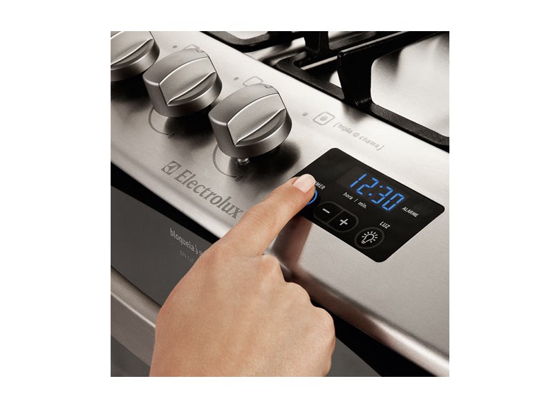Fogão de Piso Electrolux Celebrate 5 Bocas Inox 76DFX
