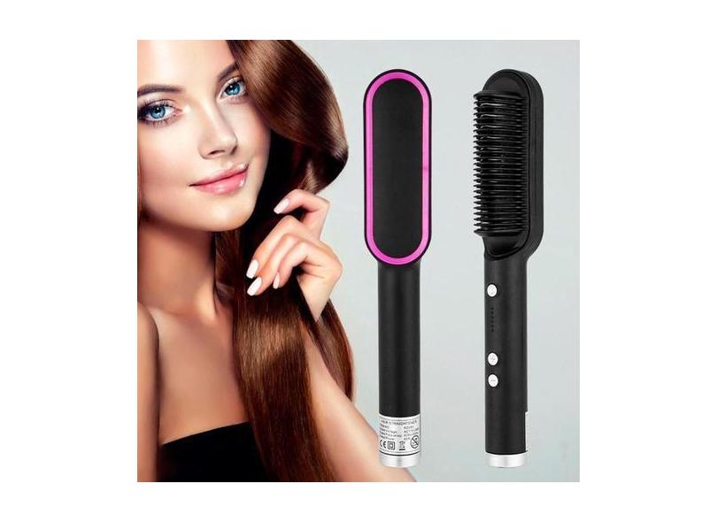 Escova 3 Em 1 Elétrica Secadora Alisadora Cabelo 110/220V - Bivena