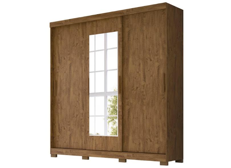 Guarda-Roupa Casal 3 Portas 2 Gavetas com Espelho Ilhéus Moval