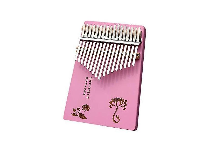 Piano de Dedo 17 Teclas Kalimba Instrumento de Polegar, Série Rosa Piano de Dedo de Bolso Piano, Mbira Piano para Amantes de Música, com Martelo de Afinação (18 cm X 13 cm) A