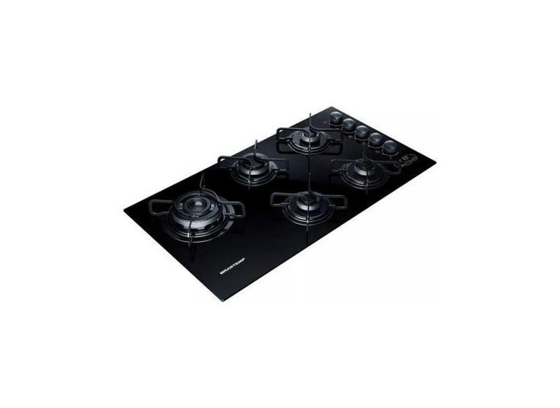 Cooktop A Gás 5 Bocas Touch Timer 85X46x8.6cm - Brastemp