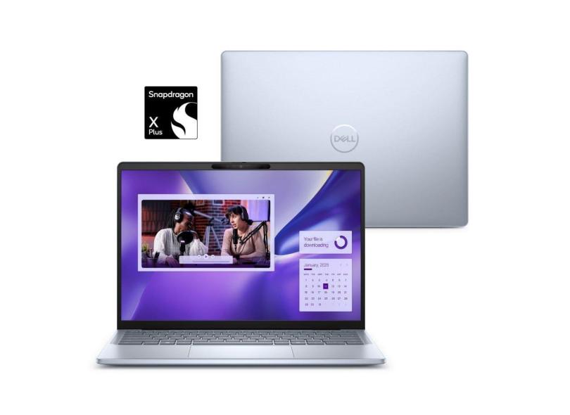 Notebook Dell Inspiron Plus I14-QCXPLUS-M20 14&quot; QHD+  Touch Snapdragon® X Plus 16GB 1TB SSD Windows 11 Prata Gelo