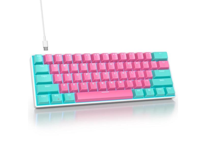 Teclado para jogos surmen 61 Miami Mechanical de 61 teclas rosa