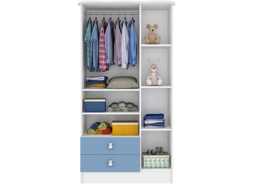 Guarda-Roupas de Bebê 3 Portas 2 Gavetas 1410 Percasa