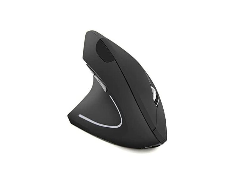 CM0093 Rechargeable Version 2.4GHz Three-button Wireless Optical Mouse Vertical Mouse for Left-hand, Resolution: 1000DPI / 1200DPI / 1600DPI(Black)