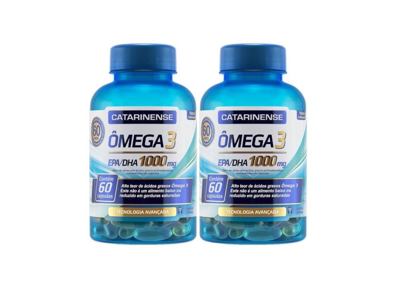 Kit 2x Ômega 3 1000mg Óleo De Peixe 60 Cápsulas Catarinense com o ...