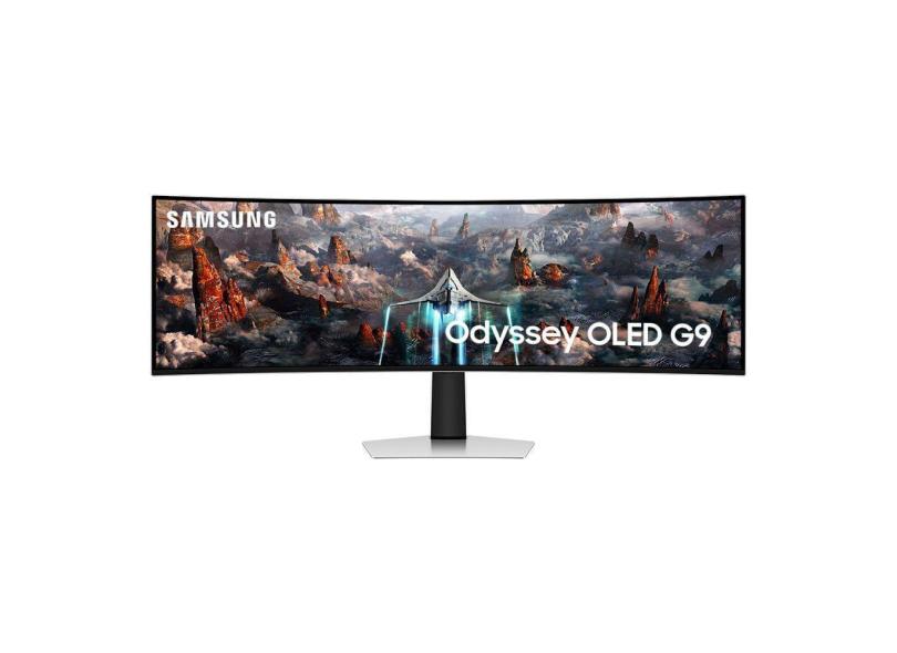 Monitor Gamer Samsung Odyssey 49", OLED, WQHD, 240Hz, 0.03ms, tela super ultrawide, HDMI, speaker, Freesync Premium,HAS, prata, Oled G9
