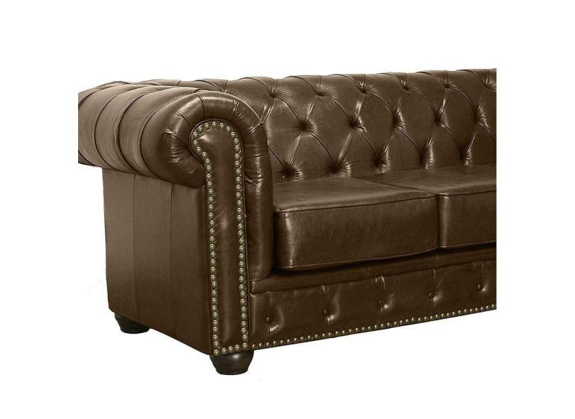 Sofá 3 lugares Couro Chesterfield Mempra