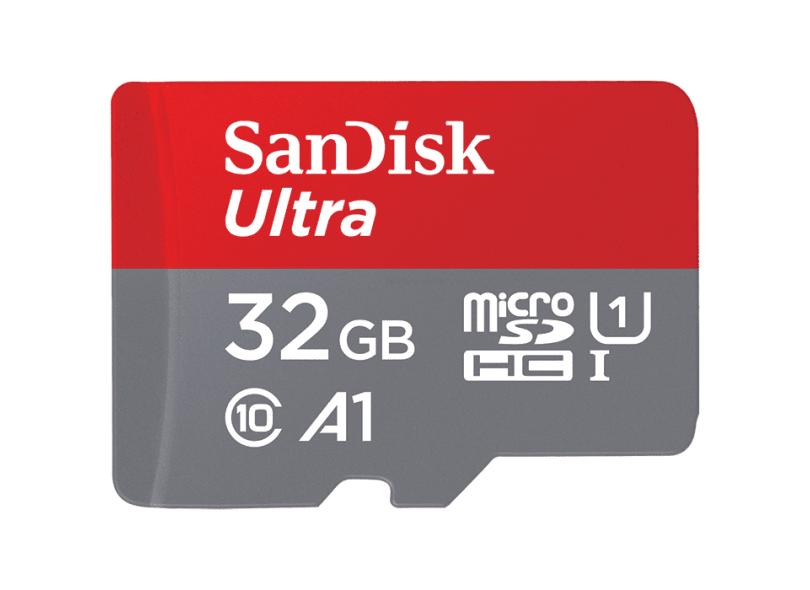 Cartão de Memória Micro SDHC com Adaptador SanDisk Ultra 32 GB SDSQUAR-032G