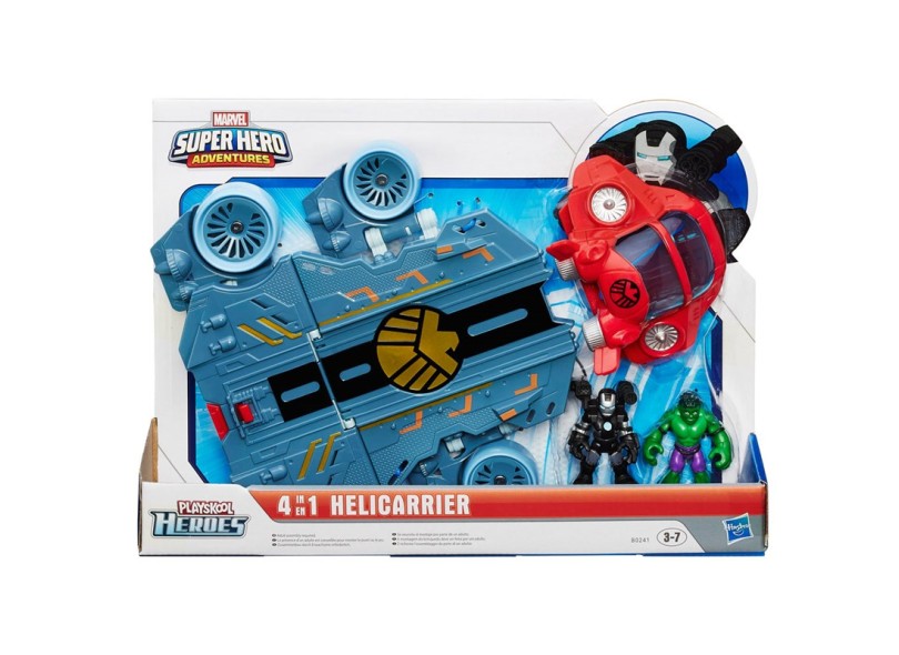Boneco Marvel Playskool Heroes Veículo Helicarrier 4-1 - Hasbro