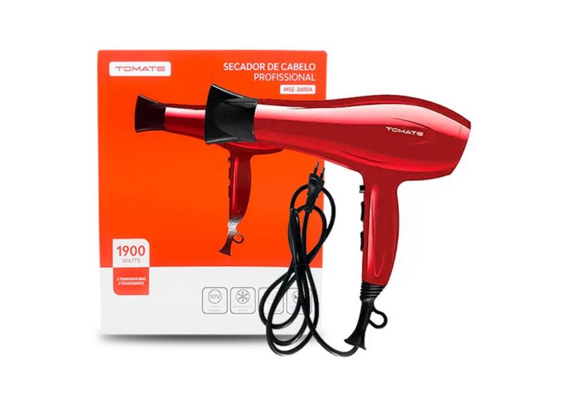 Secador de Cabelo Profissional 220V 1900w Vermelho - Tomate