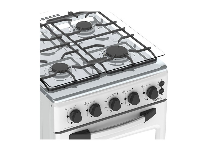Fogão de Piso Venax 4 Bocas Acendimento Automático Grill Vetrô