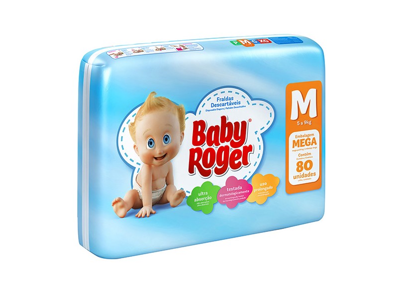 Fralda Baby Roger M Mega 80 Und 5 - 9kg