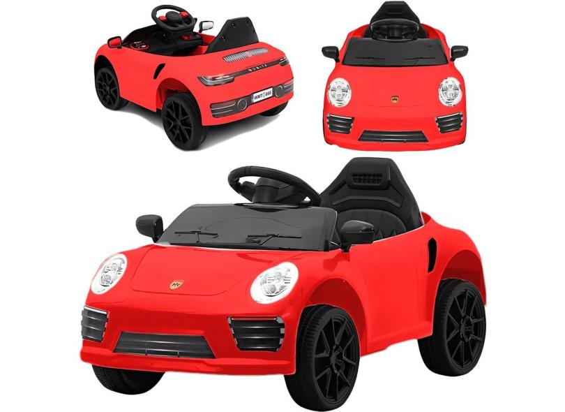 Mini Carro Elétrico Infantil Porsche 12v Controle Vermelho - Bang Toys