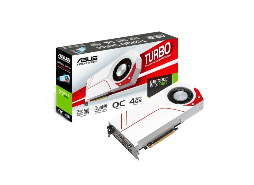 Placa de Video NVIDIA GeForce GTX 960 4 GB DDR5 128 Bits Asus TURBO-GTX960-OC-4GD5