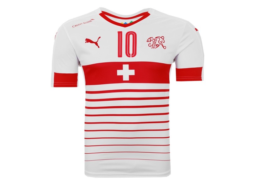 Camisa Torcedor Suíça II 2016 com Número Puma