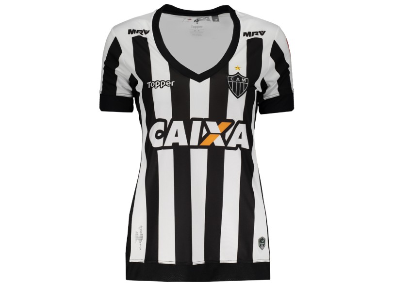 Camisa Torcedor feminina Atlético Mineiro I 2017/18 sem Número Topper