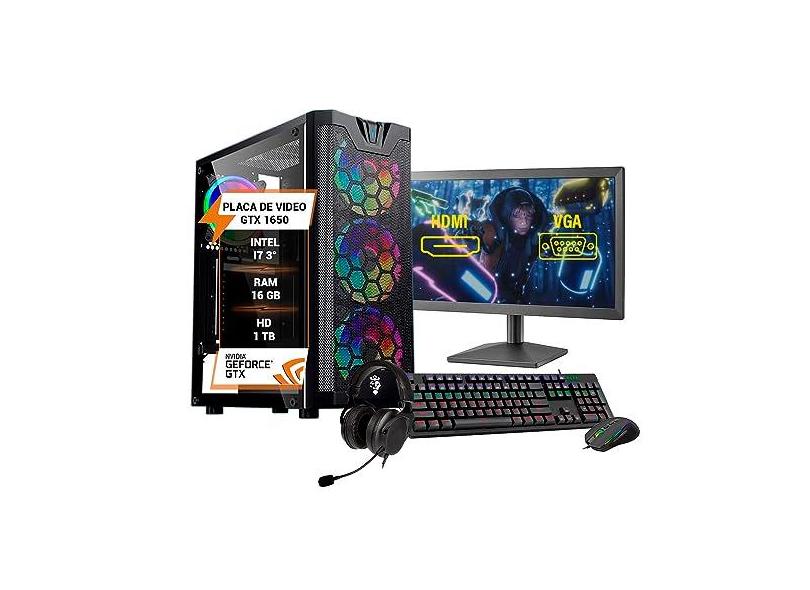 Pc Gamer Completo Bravus i7 GTX 1650 16GB Hd 1TB SSD 120GB