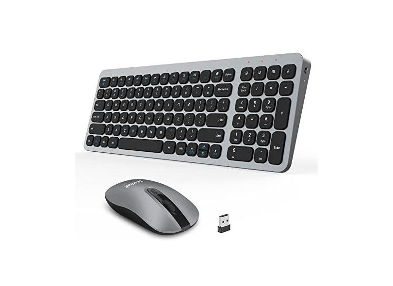LeadsaiL teclado sem fio e mouse combo, mouse sem fio USB e conjunto de teclado de computador, compacto e silencioso para Windows Laptop, desktop, PC