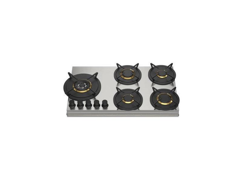 Cooktop elettromec a gas em aço inox de revestimento 5 bocas 90cm 220v
