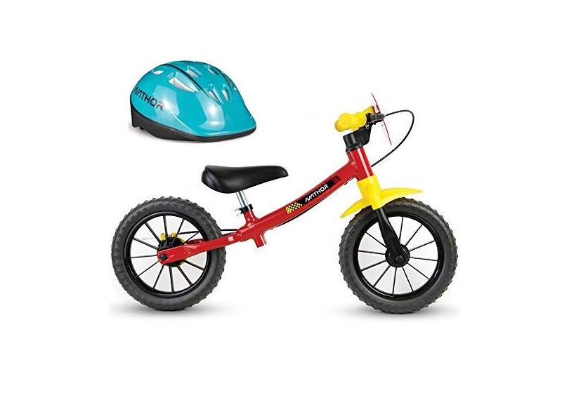 Bicicleta Balance Bike sem Pedal Masculina Fast com Capacete Azul Turquesa