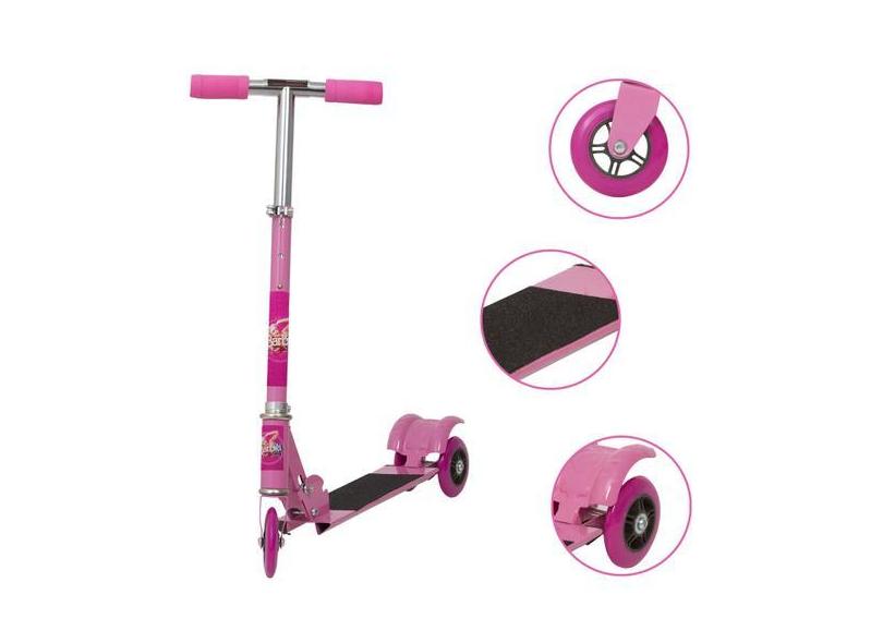 Patinete Infantil Menina Barbie Ajusta Altura Suporta 50kg - TOYS 2U