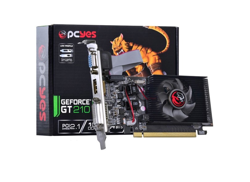 Placa de Video NVIDIA GeForce GT 210 1 GB DDR2 64 Bits PCYes PGF2106401D2LP