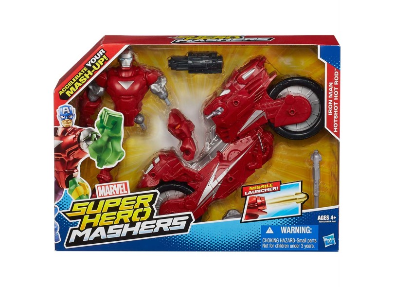 Boneco Homem de Ferro Hero Mashers com Veículo A8015/A8014 - Hasbro