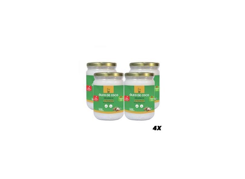 4x Oleo de Coco 500ml Orgânico Extravirgem Hf Suplements