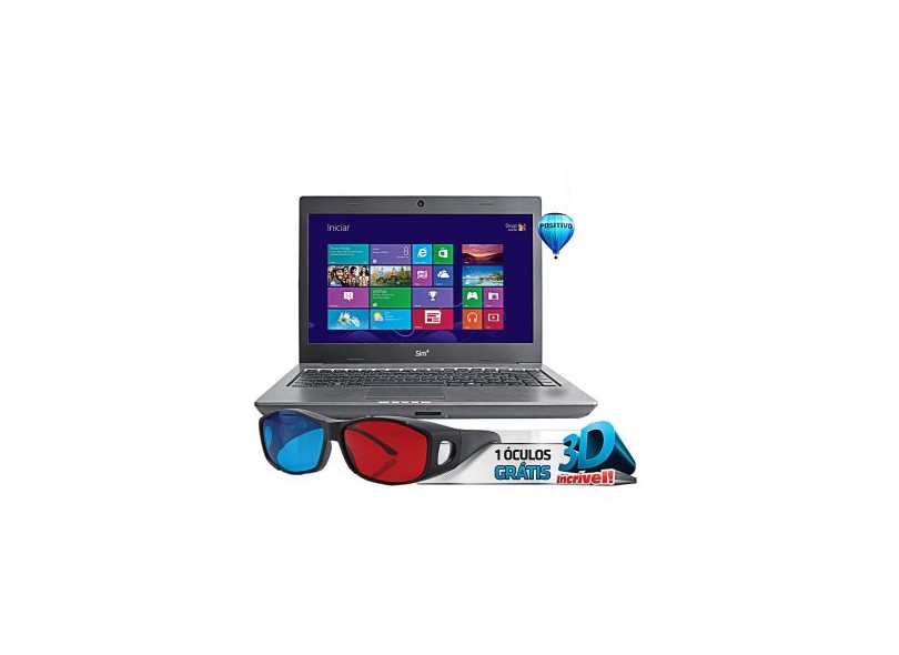 Notebook Positivo Sim+ Intel Celeron Dual Core 847 4 GB 250 GB LED 14" Windows 8 2540m