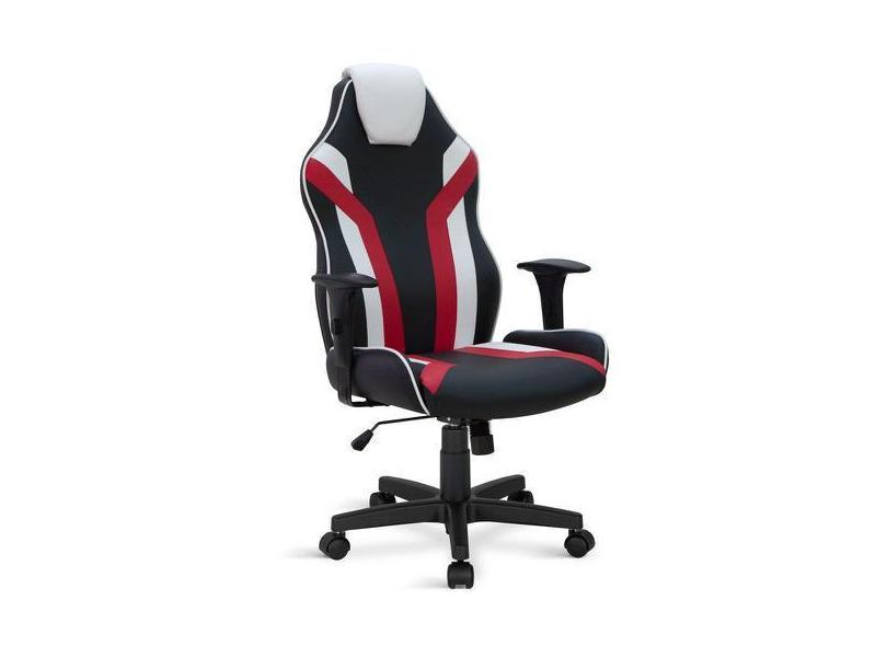 Cadeira Gamer Obeso Plus Size Giratória Relax Pt/Bc/Vm - Flex Cadeiras