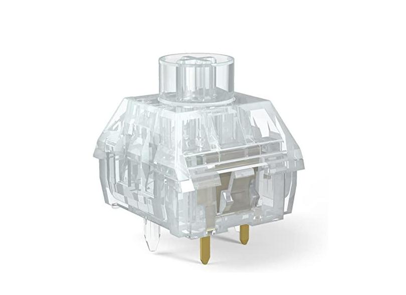 Zjmehty Interruptores de teclado transparentes, interruptores Kailh Jellyfish X para teclado mecânico, interruptores clicky/lubrificados/totalmente transparentes de 5 pinos 47gf (clique de água-viva,